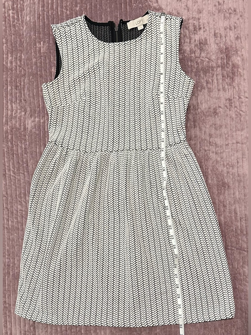 LOFT Fall Textured Sweater - ish Capsule Wardrobe Chevron Dress - Picture 6 of 8